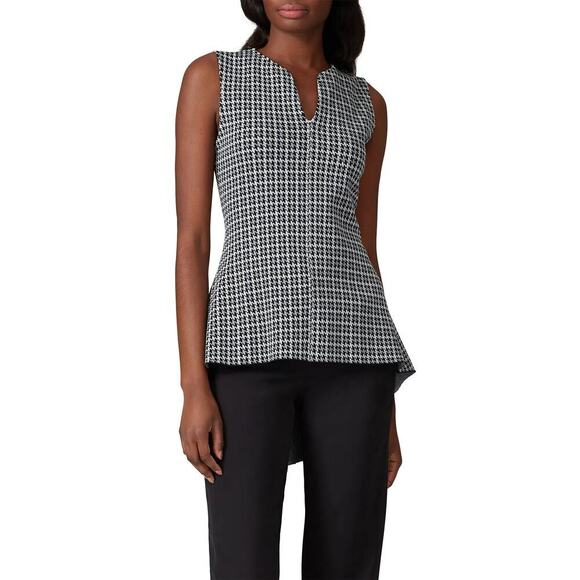 Derek Lam Collective Plaid Knit Peplum Top Grey Size XS - Picture 1 of 8